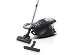 BOSCH Bodenstaubsauger Serie 8 ProSilence BGS7MS64, Hygiene-Filter, 10 Jahre Motorgarantie, 800 W, beutellos, Hartbodendüse, hohe Saugkraft, langes Kabel, extrem leise, schwarz, schwarz