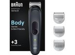 Braun Haarschneider Bodygroomer BG3340, SkinShield-Technologie, Abwaschbar, grau|schwarz