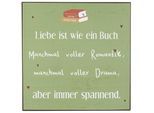 IB Laursen Metallschild Liebe ist wie ein Buch, 18 x 18 cm