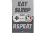 Reinders! Poster »Super Nintendo Eat, sleep, repeat«, (1 St.)