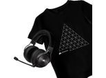 Corsair VIRTUOSO RGB WIRELESS XT + gratis T-Shirt Gaming-Headset (Mikrofon abnehmbar, A2DP Bluetooth, HFP, HSP), schwarz