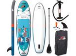 F2 SUP-Board Surfer Kid, (mit Paddel, Pumpe und Transportrucksack), Stand Up Paddling, blau|weiß