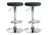 CLP 2er Set Barhocker Ponte Samt I Drehbarer Thekenhocker I Höhenverstellbarer Hocker I Küchenhocker mit Metallgestell