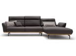 hülsta sofa Ecksofa »hs.460«, Sockel in Nussbaum, Winkelfüße in Umbragrau, Breite 318 cm