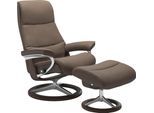 Stressless® Relaxsessel »View«, (Set, Relaxsessel mit Hocker), mit Signature Base, Größe L, Gestell Wenge