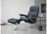 Stressless® Relaxsessel »Consul«, (Set, Relaxsessel mit Hocker), mit Hocker, mit Cross Base, Größe S, M & L, Holzakzent Wenge