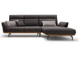 hülsta sofa Ecksofa »hs.460«, Sockel in Nussbaum, Winkelfüße in Umbragrau, Breite 298 cm