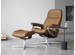 Stressless® Relaxsessel »Consul«, (Set, Relaxsessel mit Hocker), mit Hocker, mit Cross Base, Größe S, M & L, Holzakzent Wenge