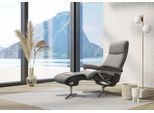 Stressless® Relaxsessel »View«, (Set, Relaxsessel mit Hocker), mit Hocker, mit Cross Base, Größe S, M & L, Holzakzent Wenge