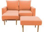DOMO collection Sofa »Slunce«, (3 St.), für Outdoor geeignet, Raumwunder, 2-Sitzer mit 2 Hockern