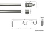 GARESA Gardinenstange »SPYRNA mit offenem Träger«, 2 läufig-läufig, Wunschmaßlänge, Vorhanggarnitur, verlängerbar, Spitze, ohne Ringe