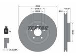 TEXTAR Bremsscheibe PRO 92306703 InnenbelüftetVorne Rechts Links für FORD Focus IV 1.0 EcoBoost 1.5 EcoBlue 2.0 Ti-VCT Kuga III mHEV 4x4