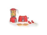 Moni Spielzeug Frühstücksset Toaster, Entsafter, zwei Toastscheiben, eine Zange rot