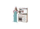 Moni Kinderküche 7253 aus Holz 93,5 cm Spülbecken, Herd, Mikrowelle, Uhr, 14-tlg braun