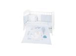 Kikkaboo Babybettwäsche 6-teilig. Decke 135 x 95 cm Laken 140 x 70 cm Nestchen blau