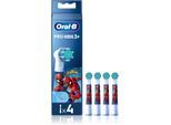 Oral-B PRO Kids 3+ têtes de remplacement pour brosse à dents pour enfant Spiderman 4 pcs