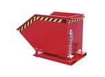 eurokraft pro Kippmulde mit Klappmechanismus, kastenförmig, Volumen 0,6 m³, rot RAL 3000