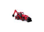 Polesie Spielzeug Radlader Bagger 91857 Frontschaufel Heckbagger Schwungantrieb rot