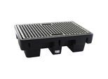 PE-Auffangwanne für 2 x 200-l-Fässer, Auffangvolumen 220 l, mit PE-Rost, LxBxH 910 x 1310 x 380 mm kaiserkraft