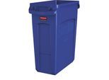 Rubbermaid Abfalleimer SLIM JIM®, Volumen 60 l, mit Lüftungskanälen, blau, ab 3 Stk