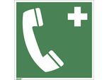 Rettungszeichen, Notruftelefon, VE 10 Stk, Kunststoff, 150 x 150 mm