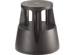Twinco Rollhocker aus bruchsicherem Kunststoff, Tragfähigkeit 150 kg, Höhe belastet 410 mm, schwarz