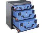 eurokraft pro Turm mit Sortimentskoffern, HxBxT 434 x 416 x 256 mm, 3 Koffer, 61 Systemdosen
