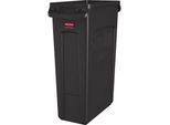 Rubbermaid Abfalleimer SLIM JIM®, Volumen 87 l, mit Lüftungskanälen, braun, ab 10 Stk