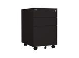 Makika Rollcontainer abschließbar mit Schubladen und Rollen 39x50x60cm in Schwarz