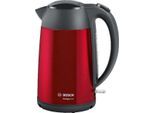 BOSCH Wasserkocher TWK3P424 DesignLine, 1,7 l, 2400 W, rot|schwarz