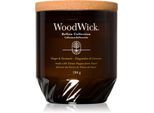Woodwick Ginger & Turmeric geurkaars met een houten lont 184 g
