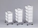 Rollwagen HEINE HOME, weiß, B:32,5cm H:85cm T:39cm, MDF, Stahl, Rollwagen