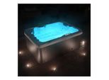 TroniTechnik® Outdoor Whirlpool LEVANZO inkl. Heizung, Hydromassage, Sanitäracryl und Farblicht, 190x135cm 450 Liter