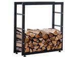 TPFLiving Kaminholzständer Kerry-II 25x60x150 Schwarz