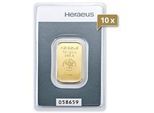 25 x 10 g Goldbarren Heraeus