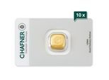 10 x 1 Unze Goldbarren C. Hafner gegossen