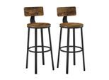 Barhocker VASAGLE "2er Set 46.5 x 99", schwarz (braun, schwarz), B:46,5cm H:99cm T:37cm, Hocker, Barhocker