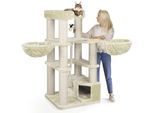 HAPPYPET Premium Kratzbaum 161 cm große Katzen stabil Katzenbaum Creme
