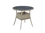 Juskys Polyrattan Gartentisch Yoro rund - wetterfest Outdoor Beistelltisch Ø 80 cm - Grau