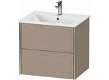 Duravit XViu Waschtisch-Unterschrank XV41250B175 61 x 56 x 48 cm, leinen, 2 Schubkästen, wandhängend, champagner matt