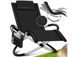 KESSER® Relaxliege Liegestuhl Gartenliege Gartenstuhl Klappstuhl faltbar Schwungliege Schaukelsessel ergonomische Relaxsessel wetterfest 180 kg Belastung 174 x 78 x 89 cm