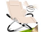 KESSER® Relaxliege Liegestuhl Gartenliege Gartenstuhl Klappstuhl faltbar Schwungliege Schaukelsessel ergonomische Relaxsessel wetterfest 180 kg Belastung 174 x 78 x 89 cm