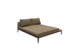 Gloster GRID Links/Rechts Chill Chaise Aluminium/Outdoorstoff inkl. Kissen und Teakablage