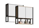VCM Badschrank zeitlos Maße ca. H. 60 x B. 60 x T. 17 cm ausreichend Stauraum Spiegelschrank - Edino 60 x 60 cm