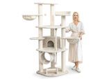 HAPPYPET Großer Kratzbaum Stabil 'Parker' 171 cm - XXL Katzenbaum Creme