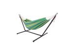 LEX Doppel Hängematte bunt grün blau gestreift Stahlgestell