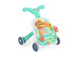 Moni Lauflernwagen 2 in 1 Korb, Musikfunktion, Spieltisch, Bälle, Spielcenter türkis