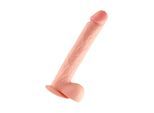 Geaderter Naturdildo mit Hoden, 28 cm