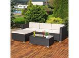 Melko Gartenlounge-Set Gartengarnitur Lounge Polyrattan 5tlg. Sitzgruppe Gartenset