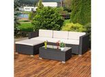 Mucola Gartenlounge-Set Polyrattan Lounge 5tlg. Gartengarnitur Sitzgruppe Sitzgarnitur Sofa